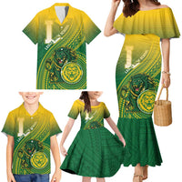 Personalized Leone High School Family Matching Mermaid Dress and Hawaiian Shirt Leone Lion
