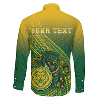 Personalized Leone High School Family Matching Off The Shoulder Long Sleeve Dress and Hawaiian Shirt Leone Lion