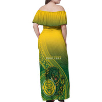 Personalized Leone High School Family Matching Off Shoulder Maxi Dress and Hawaiian Shirt Leone Lion