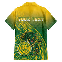 Personalized Leone High School Family Matching Short Sleeve Bodycon Dress and Hawaiian Shirt Leone Lion