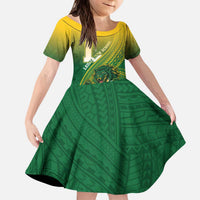 Personalized Leone High School Kid Short Sleeve Dress Leone Lion LT05 KID Green - Polynesian Pride