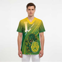 Personalized Leone High School Scrub Top Leone Lion - Polynesian Pride