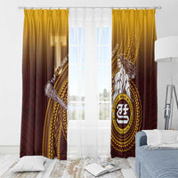 Tafuna High School Window Curtain Polynesian Warrior