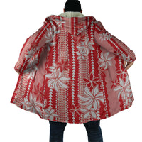 Hawaii Kakau Tribal Cloak With Red Tiare