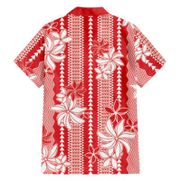 Hawaii Kakau Tribal Hawaiian Shirt With Red Tiare LT05 - Polynesian Pride