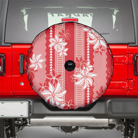 Hawaii Kakau Tribal Spare Tire Cover With Red Tiare LT05 - Polynesian Pride