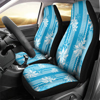 Hawaii Kakau Tribal Car Seat Cover With Blue Tiare