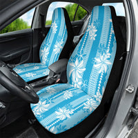 Hawaii Kakau Tribal Car Seat Cover With Blue Tiare