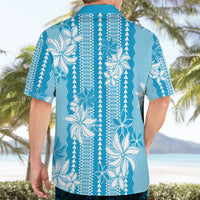 Hawaii Kakau Tribal Hawaiian Shirt With Blue Tiare LT05 - Polynesian Pride