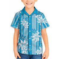 Hawaii Kakau Tribal Hawaiian Shirt With Blue Tiare LT05 - Polynesian Pride