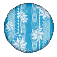 Hawaii Kakau Tribal Spare Tire Cover With Blue Tiare LT05 - Polynesian Pride