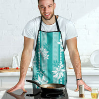 Hawaii Kakau Tribal Apron With Teal Tiare