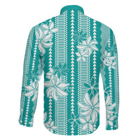 Hawaii Kakau Tribal Family Matching Mermaid Dress and Hawaiian Shirt With Teal Tiare