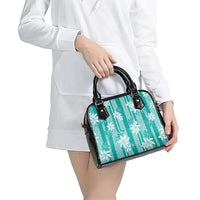 Hawaii Kakau Tribal Shoulder Handbag With Teal Tiare