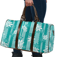 Hawaii Kakau Tribal Travel Bag With Teal Tiare LT05 - Polynesian Pride
