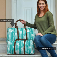 Hawaii Kakau Tribal Travel Bag With Teal Tiare LT05 - Polynesian Pride