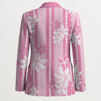 Hawaii Kakau Tribal Blazer With Pink Tiare