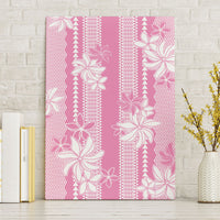 Hawaii Kakau Tribal Canvas Wall Art With Pink Tiare