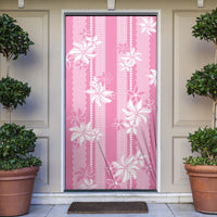 Hawaii Kakau Tribal Door Cover With Pink Tiare