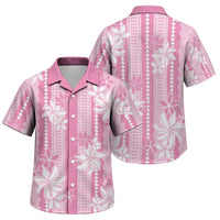 Hawaii Kakau Tribal Family Matching Tank Maxi Dress and Hawaiian Shirt With Pink Tiare LT05 Son's Shirt Pink - Polynesian Pride