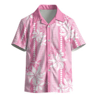 Hawaii Kakau Tribal Kid Hawaiian Shirt With Pink Tiare LT05 - Polynesian Pride