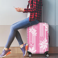 Hawaii Kakau Tribal Luggage Cover With Pink Tiare LT05 - Polynesian Pride