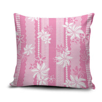 Hawaii Kakau Tribal Pillow Cover With Pink Tiare