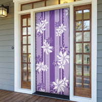 Hawaii Kakau Tribal Door Cover With Purple Tiare LT05 - Polynesian Pride
