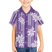 Hawaii Kakau Tribal Hawaiian Shirt With Purple Tiare LT05 - Polynesian Pride