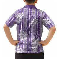 Hawaii Kakau Tribal Hawaiian Shirt With Purple Tiare LT05 - Polynesian Pride