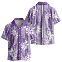 Hawaii Kakau Tribal Kid Hawaiian Shirt With Purple Tiare LT05 - Polynesian Pride
