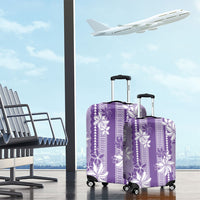 Hawaii Kakau Tribal Luggage Cover With Purple Tiare LT05 - Polynesian Pride