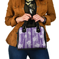 Hawaii Kakau Tribal Shoulder Handbag With Purple Tiare