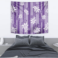 Hawaii Kakau Tribal Tapestry With Purple Tiare