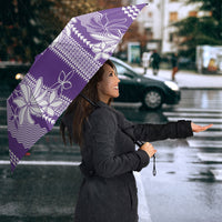 Hawaii Kakau Tribal Umbrella With Purple Tiare
