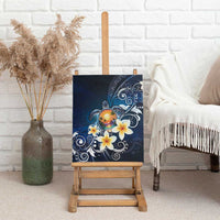 Hawaii Honu Canvas Wall Art Polynesian Curves Plumeria - Polynesian Pride