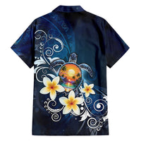 Hawaii Honu Family Matching Short Sleeve Bodycon Dress and Hawaiian Shirt Polynesian Curves Plumeria - Polynesian Pride