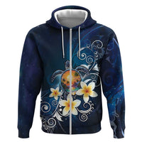 Hawaii Honu Hoodie Polynesian Curves Plumeria - Polynesian Pride