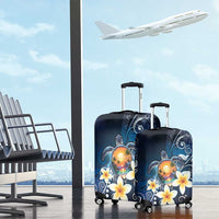 Hawaii Honu Luggage Cover Polynesian Curves Plumeria - Polynesian Pride