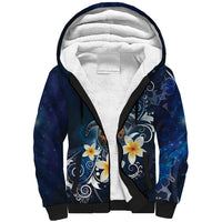 Hawaii Honu Sherpa Hoodie Polynesian Curves Plumeria - Polynesian Pride