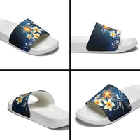 Hawaii Honu Slide Sandals Polynesian Curves Plumeria - Polynesian Pride