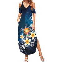 Hawaii Honu Summer Maxi Dress Polynesian Curves Plumeria - Polynesian Pride
