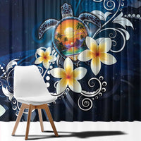 Hawaii Honu Window Curtain Polynesian Curves Plumeria - Polynesian Pride