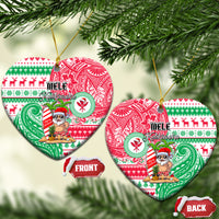 Hawaii Christmas Ceramic Ornament Santa Claus Surf Mele Kalikimaka LT05 Heart Red - Polynesian Pride