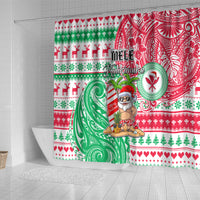 Hawaii Christmas Shower Curtain Santa Claus Surf Mele Kalikimaka LT05 - Polynesian Pride