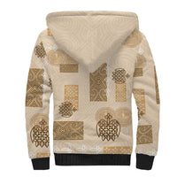 Vintage Lapita Sherpa Hoodie Iconic Double Face Pattern Beige