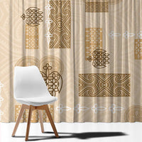 Vintage Lapita Window Curtain Iconic Double Face Pattern Beige