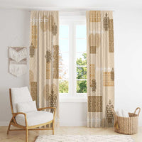 Vintage Lapita Window Curtain Iconic Double Face Pattern Beige