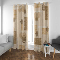 Vintage Lapita Window Curtain Iconic Double Face Pattern Beige