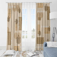Vintage Lapita Window Curtain Iconic Double Face Pattern Beige